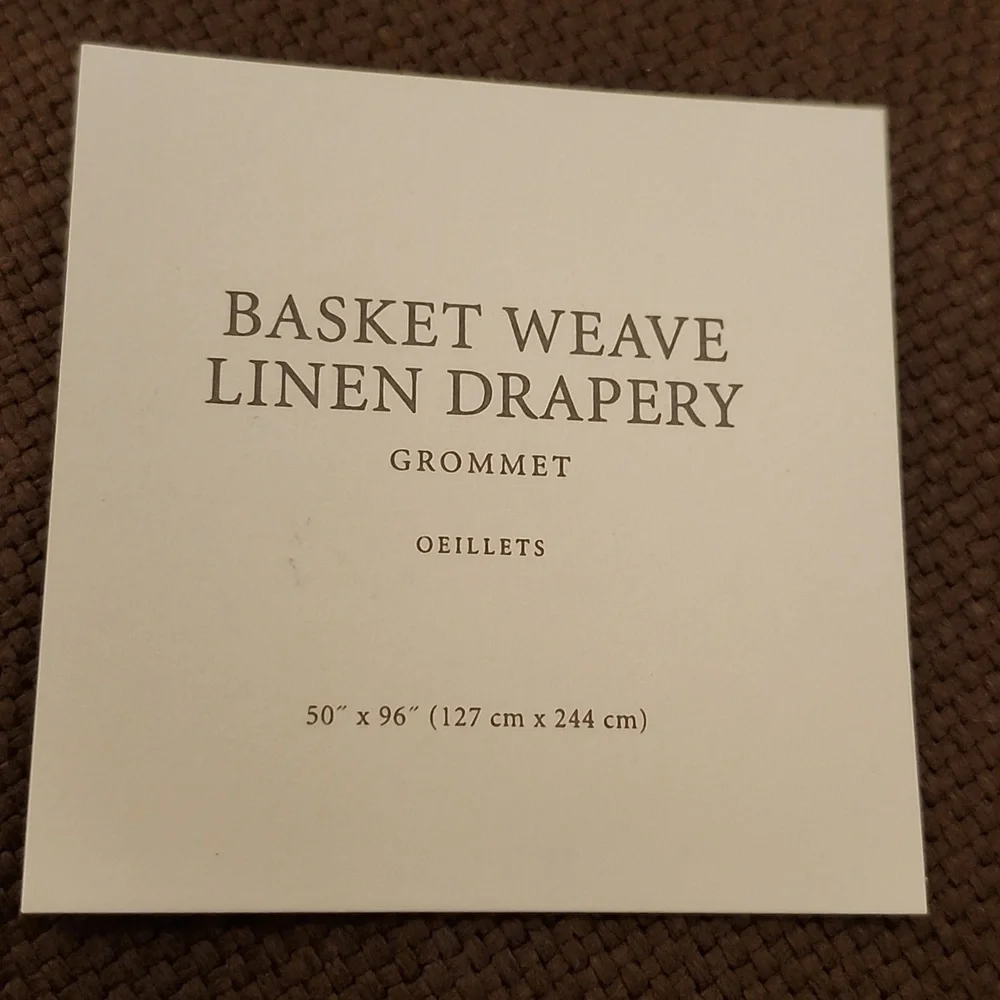 Restoration Hardware Basketweave Linen Drapes Drapery Panel Grommet Chocolate 96